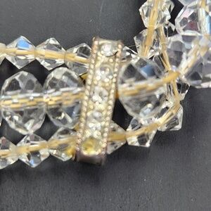 Crystal Beaded Stretch Bracelet Rhinestones One Size
